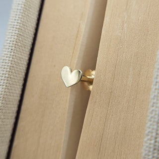 gold heart labret stud earring