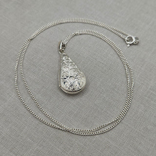 silver locket pendant and chain