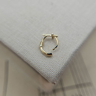 cross helix hoop in solid gold