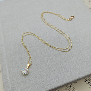 cubic zirconia pendant and chain necklace