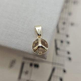 reverse side of gold pendant