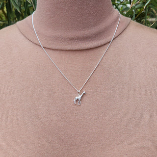 silver giraffe chain necklace with hallmark