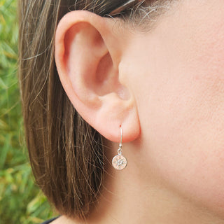 small silver drop earrings with cz