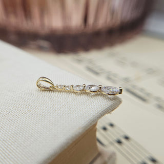 side profile of multi cz gem pendant