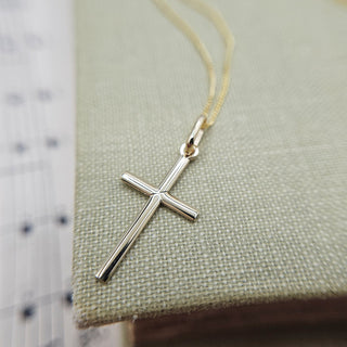 skinny gold cross pendant necklace