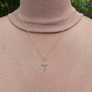 gold cross pendant and chain