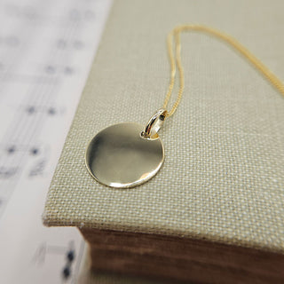 personalied gold disc necklace