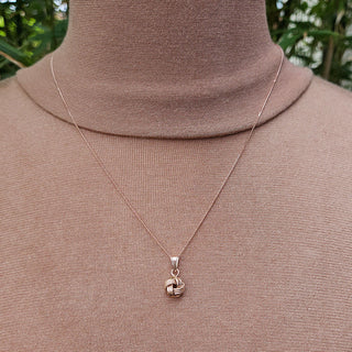 9ct rose gold knot pendant and chain