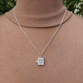 solid sterling silver bible necklace