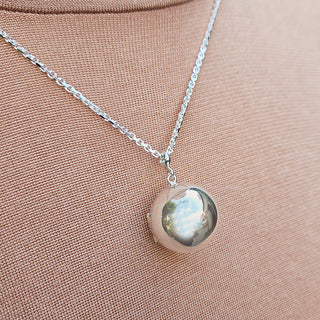 sterling silver ball locket necklace