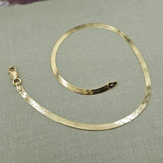 gold herringbone chain anklet