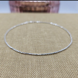 Very Dainty Diamond Cut Box Chain Anklet, 10 inch