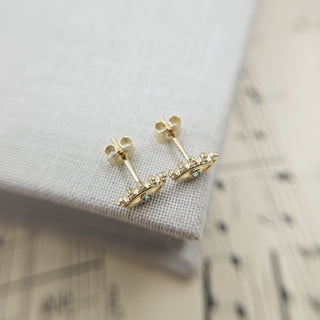 Evil Eye Stud Earrings with CZ