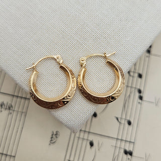 dainty small 9ct gold creole earrings