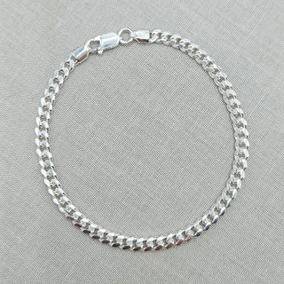 sterling silver 4mm cuban curb chain bracelet