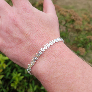 men's 925 silver byzantine bracelet