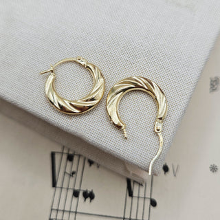 small creole earrings with a twist design