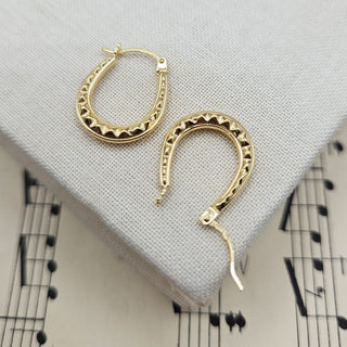 real gold creole hoops with leverback fitting