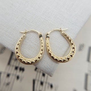 small oval creole earrings in 9k gold