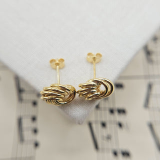 10mm gold knot studs