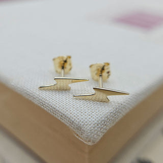 real gold lightening bolt earrings