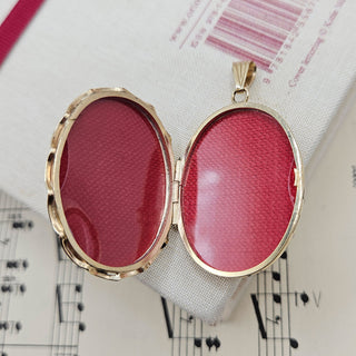 inside the locket is two spaces for photos of loved ones