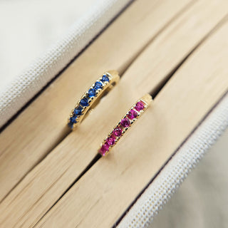 9ct gold helix hoop earring with cz