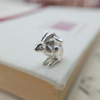 rabbit hare charm in solid 925 sterling silver