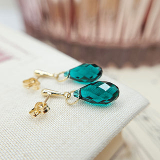 green swarovski crystal earrings