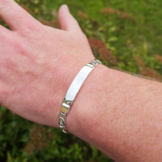 men's identity bracelet with anchor chain