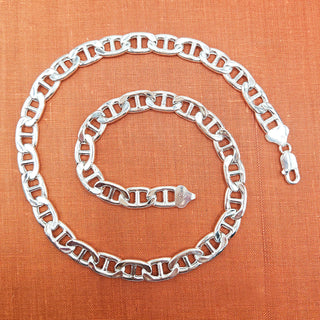 solid sterling silver anchor chain necklace