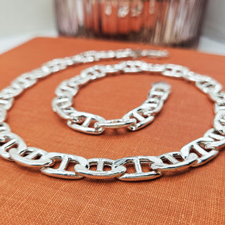 chunky 9mm anchor links on 925 silver chain