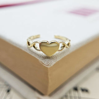 9ct gold heart toe ring