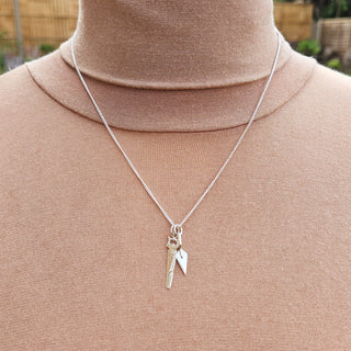 saw and trowel necklace in sterling silver