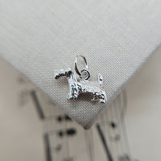 scottish terrier charm in sterling silver