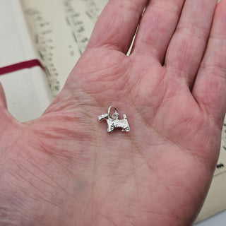 solid silver dog charm