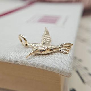 solid gold hummingbird pendant made in UK