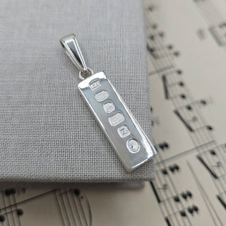 silver ingot bar pendant