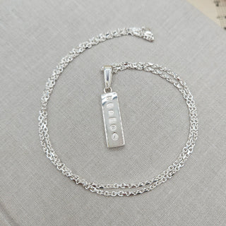 silver ingot pendant and chain necklace