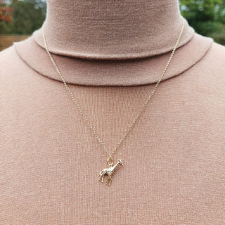 giraffe charm necklace in 9k gold