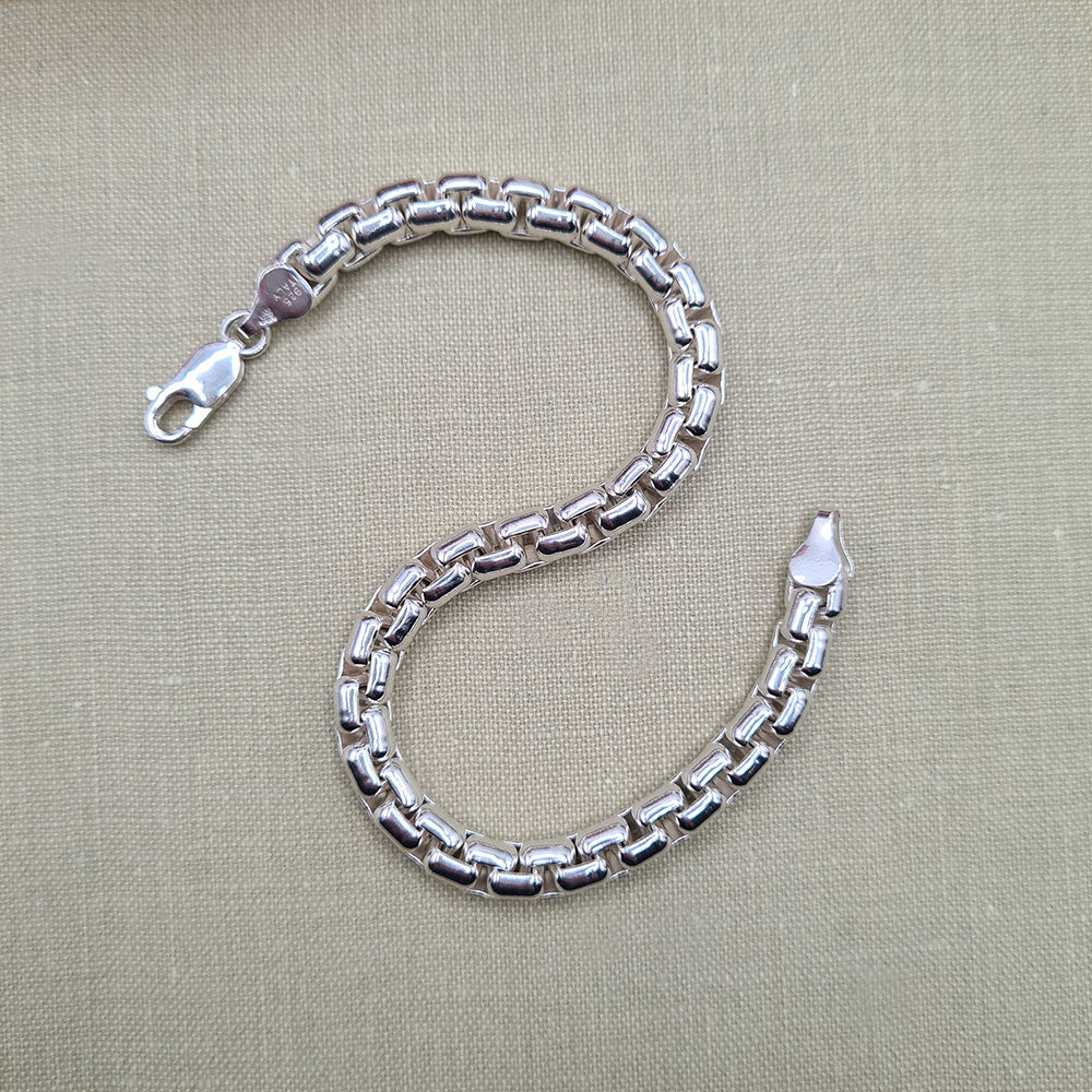 sterling silver box chain bracelet