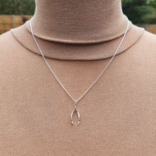 silver wishbone chain necklace