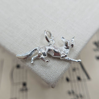 hallmarked fox pendant in 925 silver