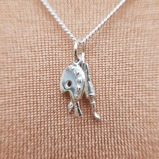 solid silver artist charm with English hallmark