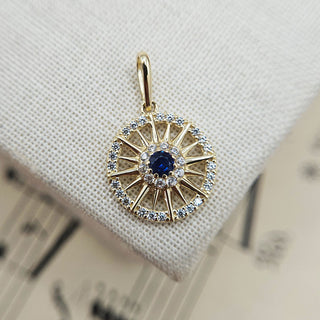 sunburst charm pendant in 9ct gold