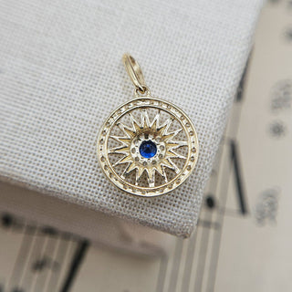 dainty small gold sun pendant