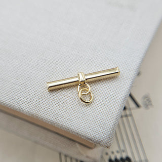 real gold t-bar charm