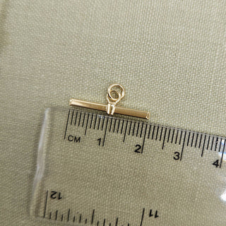 Small Gold T-Bar Charm Pendant