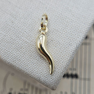 italian horn charm in 9ct gold