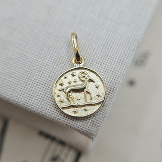 Micro Gold Aries Zodiac Pendant